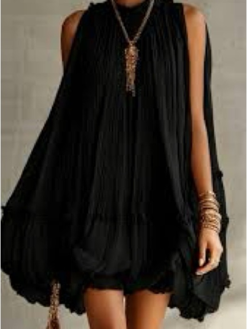Free People Black Sleeveless Mini Dress sz Small